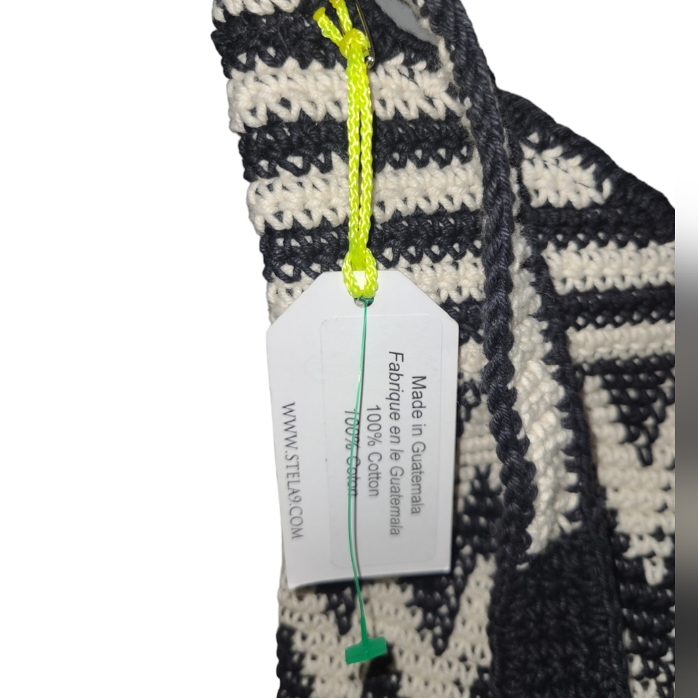 STELLA 9 ANTHROPOLOGIE BUCKET BAG PURSE WOMENS BOHEMIAN CROCHET HOBO GUATEMALAN - Picture 14 of 14